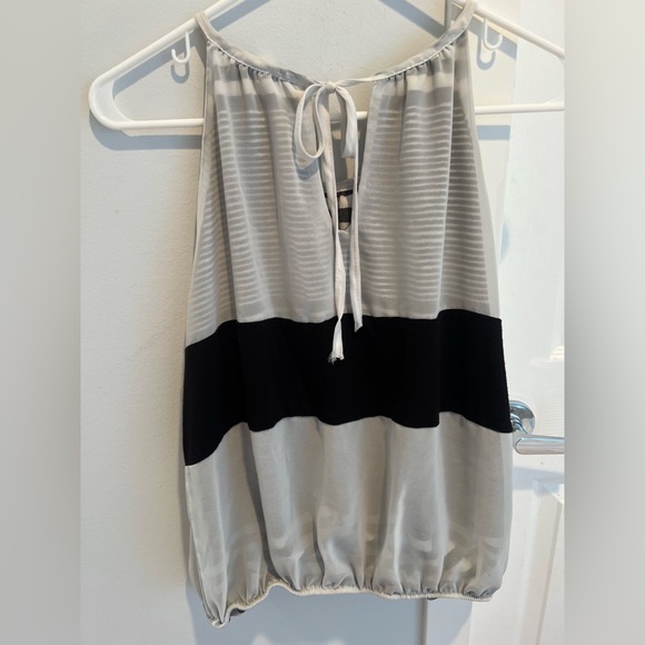 Mind Code black and white striped halter top, size Large - Picture 2 of 7